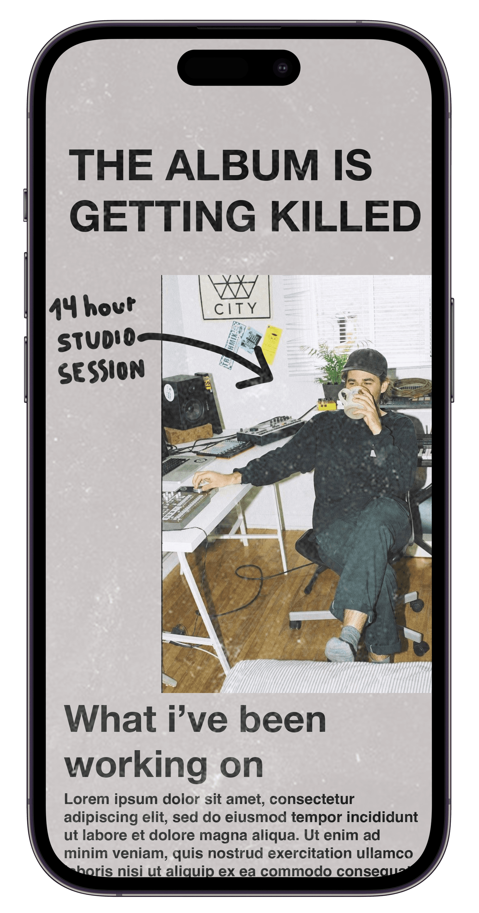 The Creative Dispatch shown in an iPhone mockup